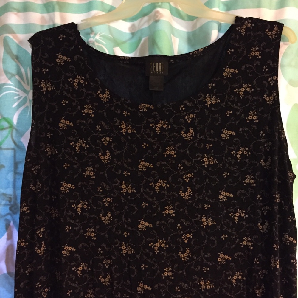 Long Black Dress with Flowers